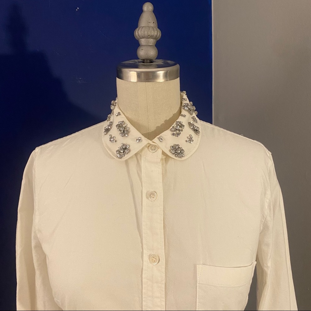 Embellished j crew Oxford